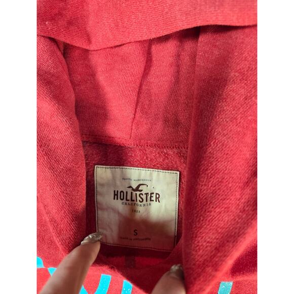 Y2K VTG Womens Small Hollister Pullover Hoodie-Signature-Red - Picture 3 of 5